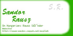 sandor rausz business card